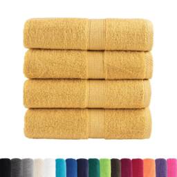 Berkfield Home Premium Soap Towels SOLUND 4pcs Gold 30x30cm 600gsm
