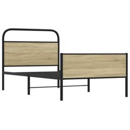 Berkfield Home Bed Frame without Mattress 90x200 cm Sonoma Oak Engineered Wood in Light Oak - thumbnail 3