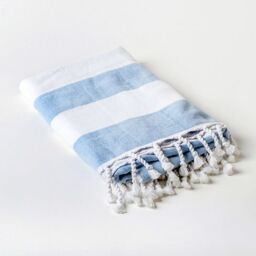 Allure Bath Fashions Striped Hammam Turkish Style Beach Towel in Blue - thumbnail 1