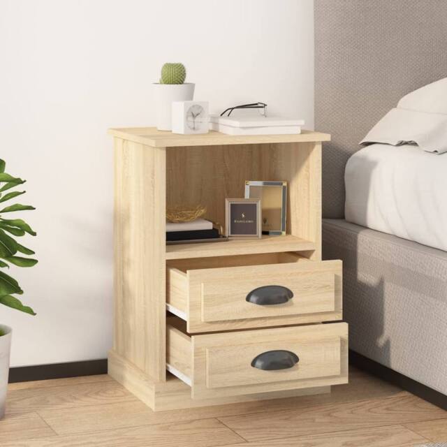 Berkfield Home Elegant Bedside Cabinet Sonoma Oak 43x36x60 cm in Light Tan - Size: 43 x 36 x 60 cm - image 1