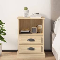 Berkfield Home Elegant Bedside Cabinet Sonoma Oak 43x36x60 cm in Light Tan - Size: 43 x 36 x 60 cm - thumbnail 2