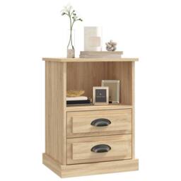 Berkfield Home Elegant Bedside Cabinet Sonoma Oak 43x36x60 cm in Light Tan - Size: 43 x 36 x 60 cm - thumbnail 4