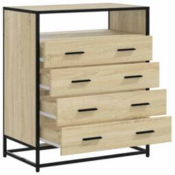 Berkfield Home Elegant Drawer Cabinet Sonoma Oak 70x41x83.5 cm Engineered Wood in Light Tan - thumbnail 5