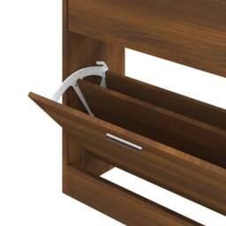 Berkfield Home Shoe Cabinet Brown Oak 63x24x81 cm Engineered Wood - Size: 63 x 24 x 81 cm - thumbnail 6