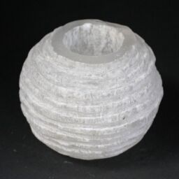 KDMD Selenite Snowball Candle Holder - 8 cm in White - thumbnail 1