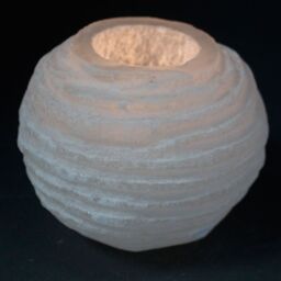 KDMD Selenite Snowball Candle Holder - 8 cm in White - thumbnail 2