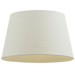 "Loops 12"" Inch Round Tapered Drum Lamp Shade Ivory Linen Fabric Cover Simple Elegant" - thumbnail 1