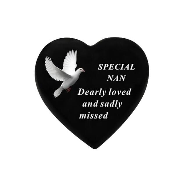 David Fischhoff Black Graveside Memorial Decal Dove Heart Ornament Plaque Nan - image 1