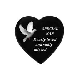 David Fischhoff Black Graveside Memorial Decal Dove Heart Ornament Plaque Nan - thumbnail 1