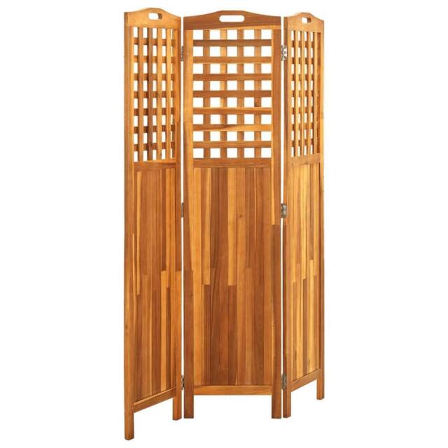 Berkfield Home Durable 3-Panel Room Divider 121x2x170 cm Solid Acacia Wood in Brown - Size: 121 x 2 x 170 cm - image 1