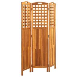 Berkfield Home Durable 3-Panel Room Divider 121x2x170 cm Solid Acacia Wood in Brown - Size: 121 x 2 x 170 cm