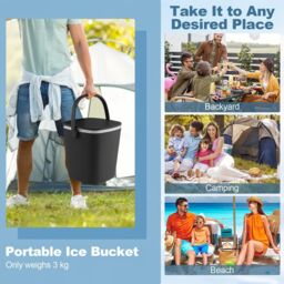 Costway 15 L Outdoor Cool Bar Table Patio Cooler Side Table with Lift Top Lid in Black - thumbnail 6
