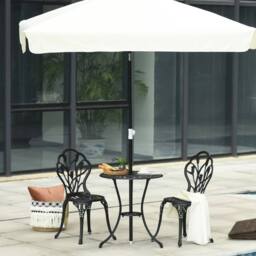 KORVIXA 3 Piece Bistro Set, Aluminium Garden Furniture in Black - Size: 100 cm x 100 cm - thumbnail 5