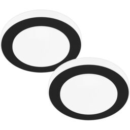 Loops 2 PACK Wall Flush Ceiling Light Colour Black White Shade White Plastic LED 11W - thumbnail 1