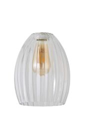 ValueLights Cheltenham Clear Ribbed Glass Dome Easy Fit Lamp Shade - thumbnail 6