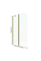 Living and Home 2-Section 180°Pivot Over Bath Shower Screen in Gold - thumbnail 9