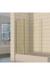 Living and Home 2-Section 180°Pivot Over Bath Shower Screen in Gold - thumbnail 2