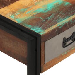 Berkfield Home Coffee Table with 3 Drawers Solid Reclaimed Wood 100x50x35 cm in Brown - Size: 100 x 50 x 35 cm - thumbnail 5