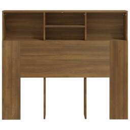Berkfield Home Headboard Cabinet Brown Oak 120x19x103.5 cm - thumbnail 5