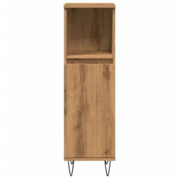 Berkfield Home Bathroom Cabinet Artisan Oak 30x30x100 cm Engineered Wood in Brown - Size: 30 x 30 x 100 cm - thumbnail 4