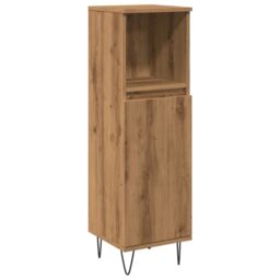 Berkfield Home Bathroom Cabinet Artisan Oak 30x30x100 cm Engineered Wood in Brown - Size: 30 x 30 x 100 cm - thumbnail 2