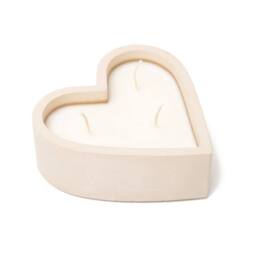 Victoria Green Heart-Shaped Soy Candle - Linen in Beige