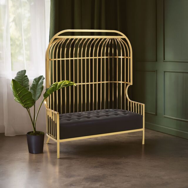 Orsina Eliza Two Seat Dome Cage Sofa in Gold - image 1