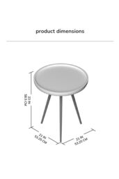 MH London Round Mango Wood & Iron Side Table, Bedside End Table for Living Room & Bedroom - Chervey (Large) in Walnut - thumbnail 5