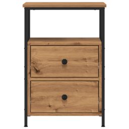 Berkfield Home Bedside Cabinet Artisan Oak 34x35.5x50 cm Engineered Wood in Brown - thumbnail 4