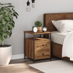 Berkfield Home Bedside Cabinet Artisan Oak 34x35.5x50 cm Engineered Wood in Brown - thumbnail 3