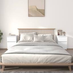 Berkfield Home Elegant Bedside Cabinets 2 pcs White 40x35x70 cm - Size: 40 x 35 x 70 cm - thumbnail 2