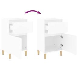 Berkfield Home Elegant Bedside Cabinets 2 pcs White 40x35x70 cm - Size: 40 x 35 x 70 cm - thumbnail 9