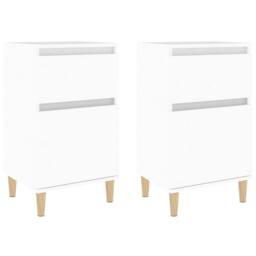 Berkfield Home Elegant Bedside Cabinets 2 pcs White 40x35x70 cm - Size: 40 x 35 x 70 cm - thumbnail 3