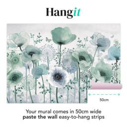 Superfresco Easy Poppy Teal Print To Order 3m x 2.8m Mural in Blue - thumbnail 3