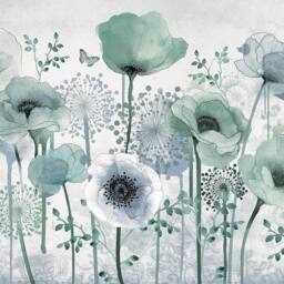 Superfresco Easy Poppy Teal Print To Order 3m x 2.8m Mural in Blue - thumbnail 2