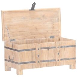 Berkfield Home Chest 90x40x40 cm Solid Acacia Wood in Brown - Size: 90 x 40 x 40 cm - thumbnail 2