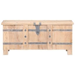 Berkfield Home Chest 90x40x40 cm Solid Acacia Wood in Brown - Size: 90 x 40 x 40 cm - thumbnail 3