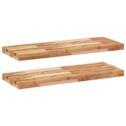 Berkfield Home Floating Shelves 2 pcs 80x30x4 cm Oil Finished Solid Wood Acacia in Brown - Size: 80 x 30 x 4 cm - thumbnail 2