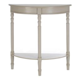 Orsina Rounded Console Table for Hallway, Pine Wood Wood Table for Home & Office Decor in Grey