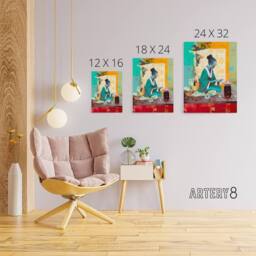 "Artery8 Japanese Tea Ceremony Scene Canvas Wall Art Print - Size: W18"" x H24""" - thumbnail 4