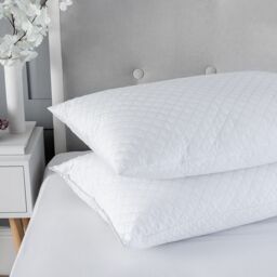 Snug City Quilted Pillow Pair Soft Microfibre Cover Hollowfibre Filling Non Allergenic in White - thumbnail 5