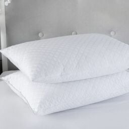 Snug City Quilted Pillow Pair Soft Microfibre Cover Hollowfibre Filling Non Allergenic in White - thumbnail 1