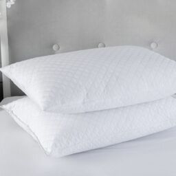 Snug City Quilted Pillow Pair Soft Microfibre Cover Hollowfibre Filling Non Allergenic in White