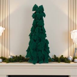 Garden Greatness Grand Green Velvet Tree Cone Decoration - Size: 1 Pack - thumbnail 1