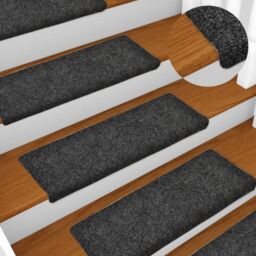 Berkfield Home Stair Mats 15 pcs Needle Punch 65x21x4 cm Grey - Size: Medium - thumbnail 1