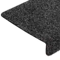 Berkfield Home Stair Mats 15 pcs Needle Punch 65x21x4 cm Grey - Size: Medium - thumbnail 5