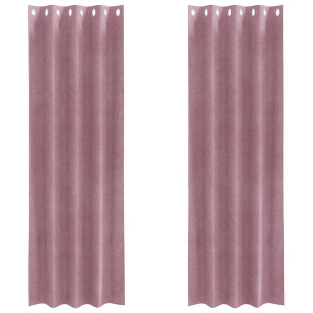 Berkfield Home Blackout Curtains with Eyelets 2 pcs Dark Pink Velvet - image 1