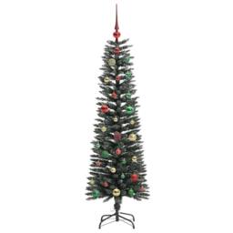 Berkfield Home Elegant Artificial Christmas Tree with 150 LEDs Green 43 x 43 x 150 cm - thumbnail 6