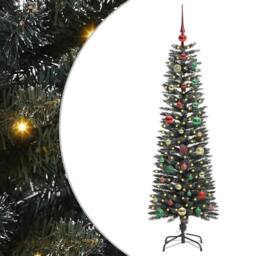 Berkfield Home Elegant Artificial Christmas Tree with 150 LEDs Green 43 x 43 x 150 cm - thumbnail 3