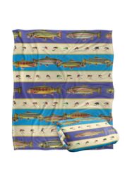 JQ Licensing Trout Fishing Lures Pattern Silky Touch Super Soft Throw Blanket 152 X 127 cm in White - thumbnail 2